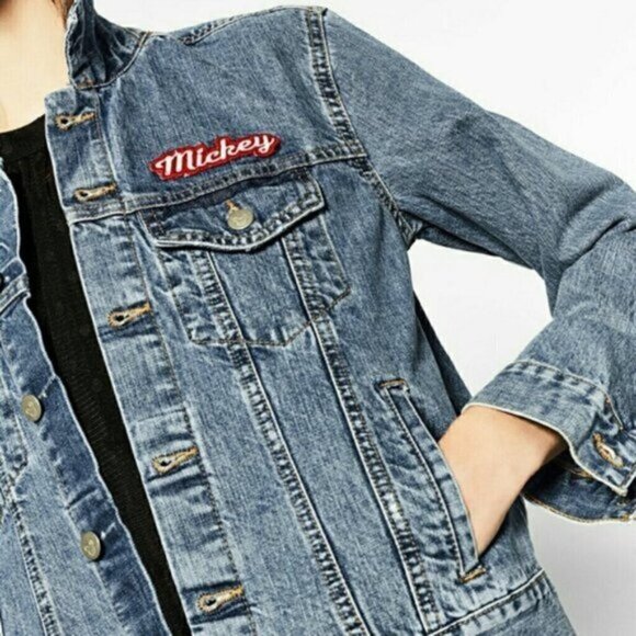 NWT Zara Printed Denim jacket Mickey Disney 6855 Women Size Small - Picture 4 of 12